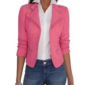 White House Black Market Pink Motor Jacket - Size 2